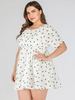 Robe grande taille pour femme vert bijou cou manches courtes T-Shirt manches florales imprimées Polyester surdimensionné une pièce robe robes mi-longues