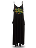Robe grande taille pour femmes bretelles cou sans manches Lycra Spandex tuyauterie noir longue robe