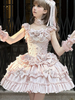 Robe Hime Lolita rose doux sans manches à volants jupe pull décontractée tenue"idienne polyester mode kawaii