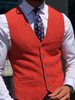 Robe Homme Gilets Business Chic Rouge