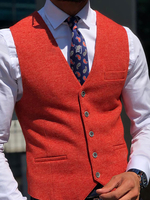 Robe Homme Gilets Business Chic Rouge
