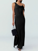 Robe invitée mariage robe de cocktail noir à bretelle