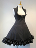 Robe JSK gothique Lolita Jupes lolita noires à lacets à lacets noirs Déguisements Halloween