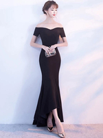 Robe élégante de cocktail sirène Tissu de satin hors de l
