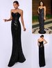 Robe élégante de soirée noire fourreau avec paillettes d