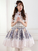 Robe lolita abricote impression dentelle douse Déguisements Halloween