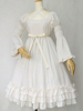 Robe lolita attirante en coton ivoire unicolore douse revers embelli Déguisements Halloween