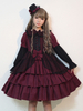 Robe lolita attirante en polyester bicolore gothique col rond Déguisements Halloween