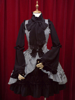 Robe lolita charmante coton noire Déguisements Halloween
