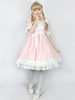 Robe lolita charmante en coton rose bicolore rococo col rond Déguisements Halloween