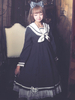 Robe lolita charmante en polyester bleu marine foncée bicolore marin col marin Déguisements Halloween