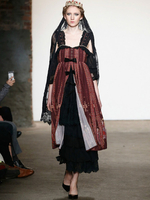 Robe lolita charmante en polyester marron foncée impression gothique encolure en coeur Déguisements Halloween