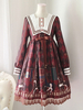 Robe lolita charmante en polyester rouge foncée impression douse col marin Déguisements Halloween