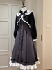Robe Lolita classique à volants et nœuds Couleur noire