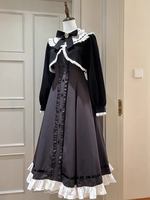 Robe Lolita classique à volants et nœuds Couleur noire