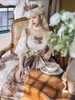 Robe Lolita Classique Arcs en Polyester Robes Lolita Sans Manches Doré