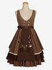 Robe Lolita Classique Arcs Robes Lolita Sans Manches Académique Café Marron