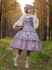 Robe Lolita Classique Coton Dentelle Sans Manches Robes Lolita Imprimé Floral Raisin