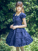 Robe Lolita classique en couches volants Lolita Robe manches courtes Lolita Op robe ornées de boucles Déguisements Halloween