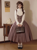 Robe Lolita classique en polyester sans manches robe Lolita à rayures marron foncé classique