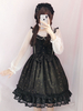 Robe Lolita Classique JSK Ruffle Bow Starry Ombre Noir Chiffon Lolita Jumper Jupe Déguisements Halloween