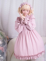 Robe Lolita classique OP Robe Rose Lolita Une Pièce à Volant Déguisements Halloween