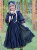 Robe Lolita classique OP Robe une pièce Lolita en organza bleu à demi-manches