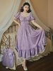 Robe Lolita Classique Polyester Manches Courtes Jacquard Robes Lolita Classique Violet