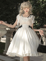 Robe Lolita Classique Polyester Manches Courtes Robes Lolita Classique Blanc