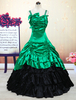 Robe lolita classique Satin Verte et Noire Foncée Déguisements Halloween