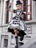Robe Lolita Classique Volants en Polyester Robes Lolita Sans Manches Noir