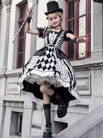 Robe Lolita Classique Volants en Polyester Robes Lolita Sans Manches Noir