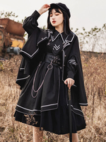 Robe Lolita Costumes Uniforme Militaire Lolita Noir Manches Longues