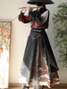 Robe Lolita de style chinois à franges manches longues en polyester imprimé animal de style chinois noir Style chinois Lolita