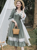 Robe Lolita Dentelle Manches Mi-longues Classique Mignonne Vert