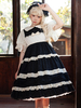 Robe Lolita douce en coton à manches courtes robe en dentelle