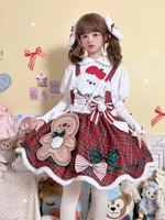 Robe Lolita douce en polyester pull sans manches robe Lolita douce de Noël