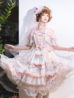 Robe Lolita douce en polyester robe de mariée Lolita sans manches robe de mariée Lolita