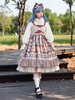 Robe Lolita douce en polyester sans manches à volants en cascade Robe Lolita de conte de fées
