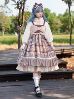 Robe Lolita douce en polyester sans manches à volants en cascade Robe Lolita de conte de fées