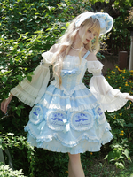 Robe Lolita douce en polyester sans manches jupe pull robe Lolita