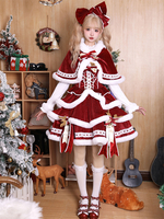Robe Lolita douce en polyester sans manches Robe Lolita douce de Noël