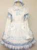 Robe Lolita douce OP Robe Lolita bleu clair Tunique en coton à volants Bow Robe une pièce Lolita