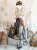 Robe Lolita Douce Robe Lolita Sans Manches Synthétique À Volants Imprimé Floral Robe Vert Foncé