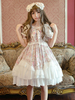 Robe lolita en chiffon impression et volants douse col rond Déguisements Halloween
