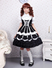 Robe lolita en coton bicolore avec cordon à bretelles Déguisements Halloween