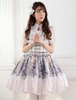 Robe lolita en polyester abricot foncé imprimé avec dentelle Déguisements Halloween