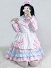 Robe Lolita Femme de ménage rose Robe à manches longues en polyester
