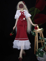 Robe Lolita gothique à volants et nœuds Robe Lolita classique rouge