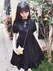 Robe lolita gothique Castle In The Moonlight OP noir Chiffon 2021 Lolita Robe à 1 pièce Déguisements Halloween